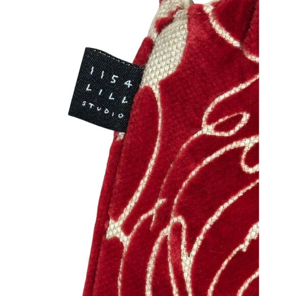 1154 Lill Studio Red & Beige Floral Chloe Handbag - Picture 9 of 9